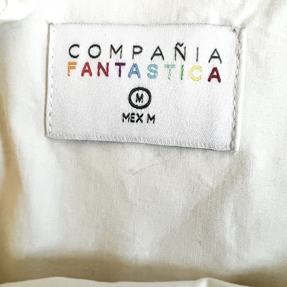 Compania Fantastica White Mini Tiered Poplin Dress with Pockets Size M - Picture 4 of 12